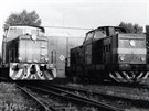 Motorové lokomotivy T 334.0596 Rosnika a T 444.1507 Karkulka na kolejiti...