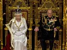 Královna Albta II. a princ Philip na otevení parlamentu (Londýn, 9. kvtna...