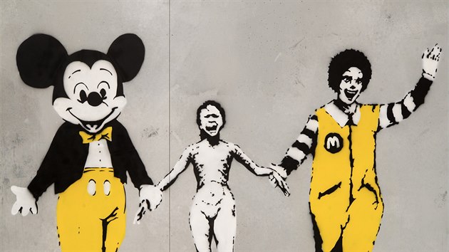 Z vstavy The World of Banksy (4. ervna 2020)