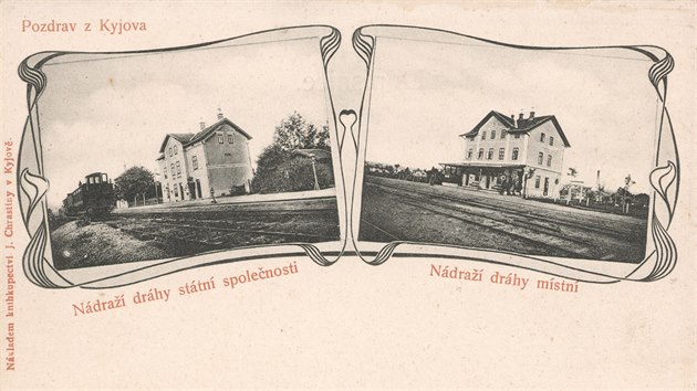 Obě kyjovská nádraží na dobové pohlednici
sbírka Pavla Kudláče
GPS: 49.0157511N, 17.1226464E