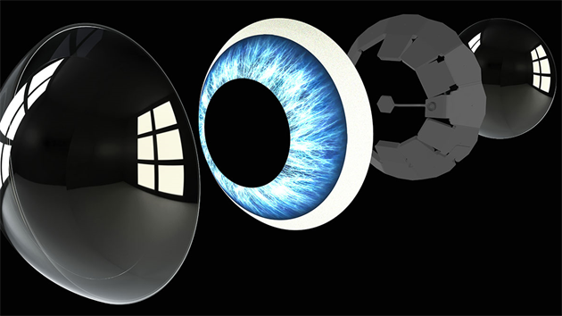 Struktura chytré kontaktní čočky Mojo Lens