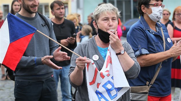 st nad Labem, 9. 6. 2020 demonstrace proti Babiovi na Mrovm nmst v st nad Labem.