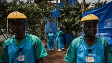 Stedisko pro lébu viru ebola v konské Mangin (1. záí 2019)