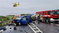 Váná dopravní nehoda se stala 5. ervna 2020 na obchvatu Slaného.