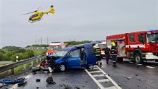 Váná dopravní nehoda se stala 5. ervna 2020 na obchvatu Slaného.