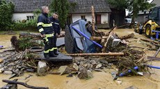 Obec umvald na Olomoucku zasáhla v noci na pondlí lokální povode, nejvíc...