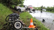 Při nehodě mezi Černožicemi a Jaroměří zahynuli tři lidé (31. 5. 2020).