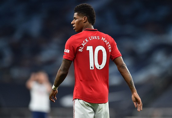 Marcus Rashford v dresu Manchesteru United