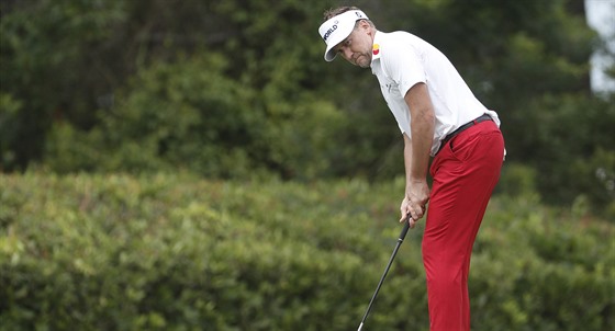 Anglický golfista Ian Poulter na turnaji v Hilton Head