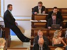Poslanci KSM pi úterním jednání Poslanecké snmovny. (16. ervna 2020)