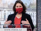 Ministryn Jana Maláová na tiskové konferenci po jednání vlády. (15. ervna...