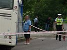 Autobus na autobusovm ndra ve Slanm naboural do zastvky. (9.6.2020)