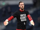 David de Gea, branká� Manchesteru United, se rozcvi�uje.