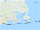 Vesla Milan Svtlk m v plnu doplout z New Yorku na ostrovy Scilly. Mapa...