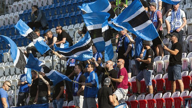 Olomout  fanouci na tribun Androva stadionu semifinle pohru proti Liberci.
