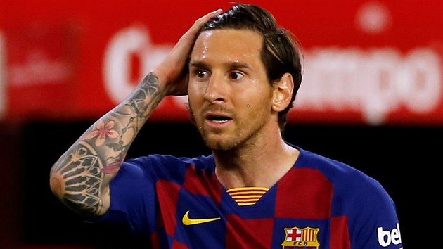 Lionel Messi z Barcelony v zpase se Sevillou