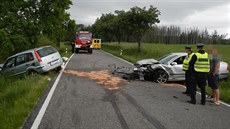 U erveného Hrádku na Jindichohradecku se stetly koda Octavia a Ford Fusion....