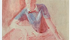 Petr Kien - Portrt Adolfa Aussenberga (rozmvan tue, karton)
