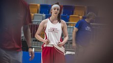 Adéla Válková na tréninku českých basketbalistek