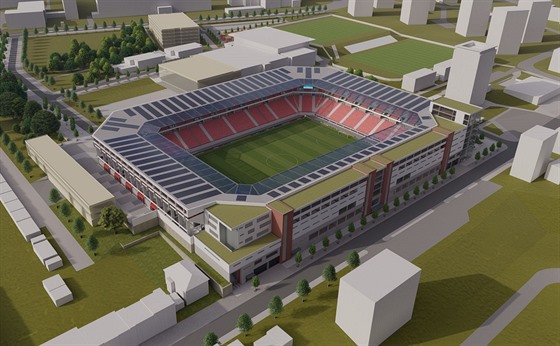 Fotbalová Zbrojovka představila vizualizaci modernizovaného stadionu na Srbské...