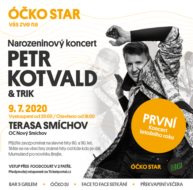 Vstupenky zdarma na narozeninový koncert Petra Kotvalda na Terase Smíchov