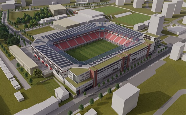 Fotbalová Zbrojovka pedstavila vizualizaci modernizovaného stadionu na Srbské...