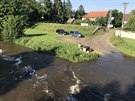 Rozvodn�n� �eka Mal�e v obci Roudn� u �esk�ch Bud�jovic, kdy na n� platil prvn�...