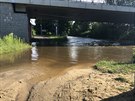 Rozvodnn eka Male v obci Roudn u eskch Budjovic, kdy na n platil prvn...
