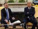 Polský prezident Andrzej Duda a jeho americký protjek Donald Trump pi...