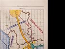 Dobarvená mapa letové cesty Amber 10 na úseku Blhrad-Solu, která byla v...