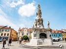 V centru Uhersk�ho Hradi�t� stoj� morov� sloup jako pod�kov�n� Pann� Marii, �e...