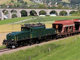 Švýcarská elektrická lokomotiva řady Be 6/8 III zvaná Krokodýl