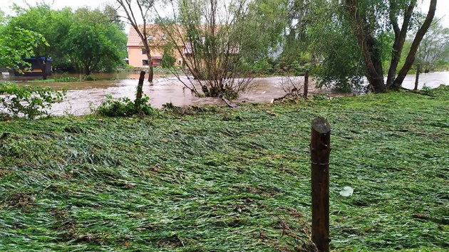 Višňová na Frýdlantsku se vzpamatovává ze sobotní povodně (21. června 2020)