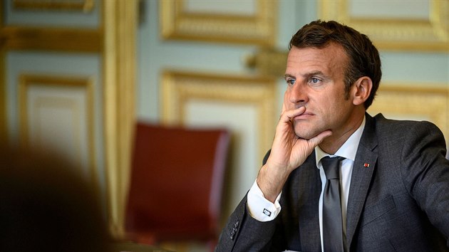 Francouzsk prezident Emmanuel Macron na snmku z 19. ervna 2020