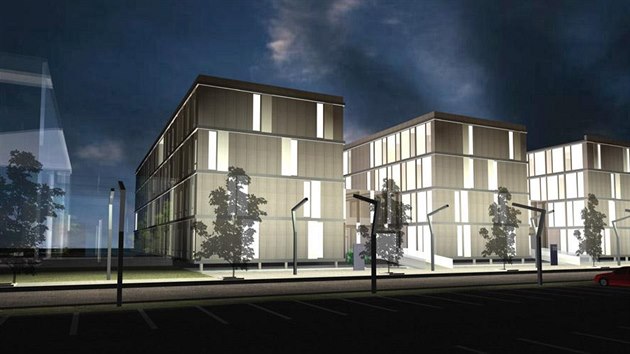 Dostavba krajského úřadu by mohla vycházet z návrhu humpolecké architektonické kanceláře OK Plan Architects, která už v roce 2004 zvítězila v soutěži na podobu nového areálu.