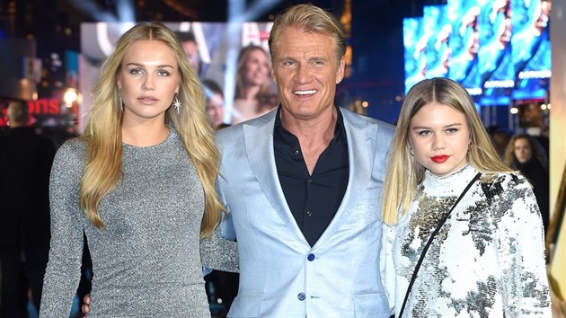 Dolph Lundgren a jeho dcery Ida a Greta (2018)