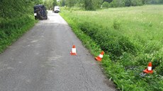 Jednasedmdesátiletý cizinec spadl z kola u Nové Pece.