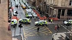 Policie zasahuje pi incidentu v centru Glasgow. (26. ervna 2020)