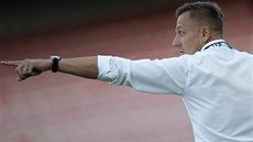 Ostravský trenér Luboš Kozel během utkání na Spartě.