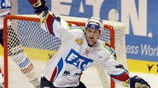 Jií Cetkovský se raduje z jednoho ze svých estnácti gól v sezon 2009-10, na...