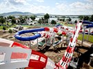 Aqualand Moravia v Pasohl�vk�ch p�edstavil nov� tobogan. Podobn� typ lze naj�t...