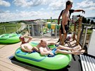 Aqualand Moravia v Pasohl�vk�ch p�edstavil nov� tobogan. Podobn� typ lze naj�t...