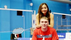 Badmintonové duo. eský reprezentant Milan Ludík a jeho pítelkyn Kate Foo...