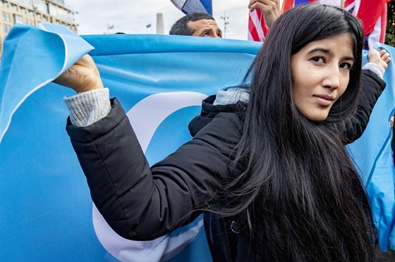 V Amsterdamu se seli lidé na protest proti útlaku Ujgur v ín. (29. prosince...