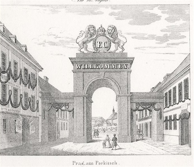 Poříčská brána, rok 1836