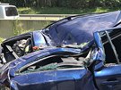 Nehoda dvou aut na dlnici D4 u Jlovit (4. ervence 2020)