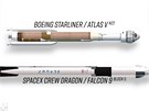 Falcon 9 s Crew Dragonem a Atlas V se Starlinerem
