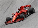 Sebastian Vettel ze stáje Ferrari v tréninku na Velkou cenu Rakouska.