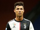 Cristiano Ronaldo z Juventusu v zápase s AC Milán