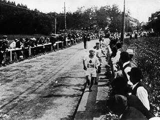Olympijské hry ve Stockholmu 1912, momentka z maratonu